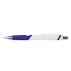 Branded Rubber Grip Retractable Pen with Chrome Nose