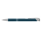 Branded Anodised Aluminium Slim Pen in Blue