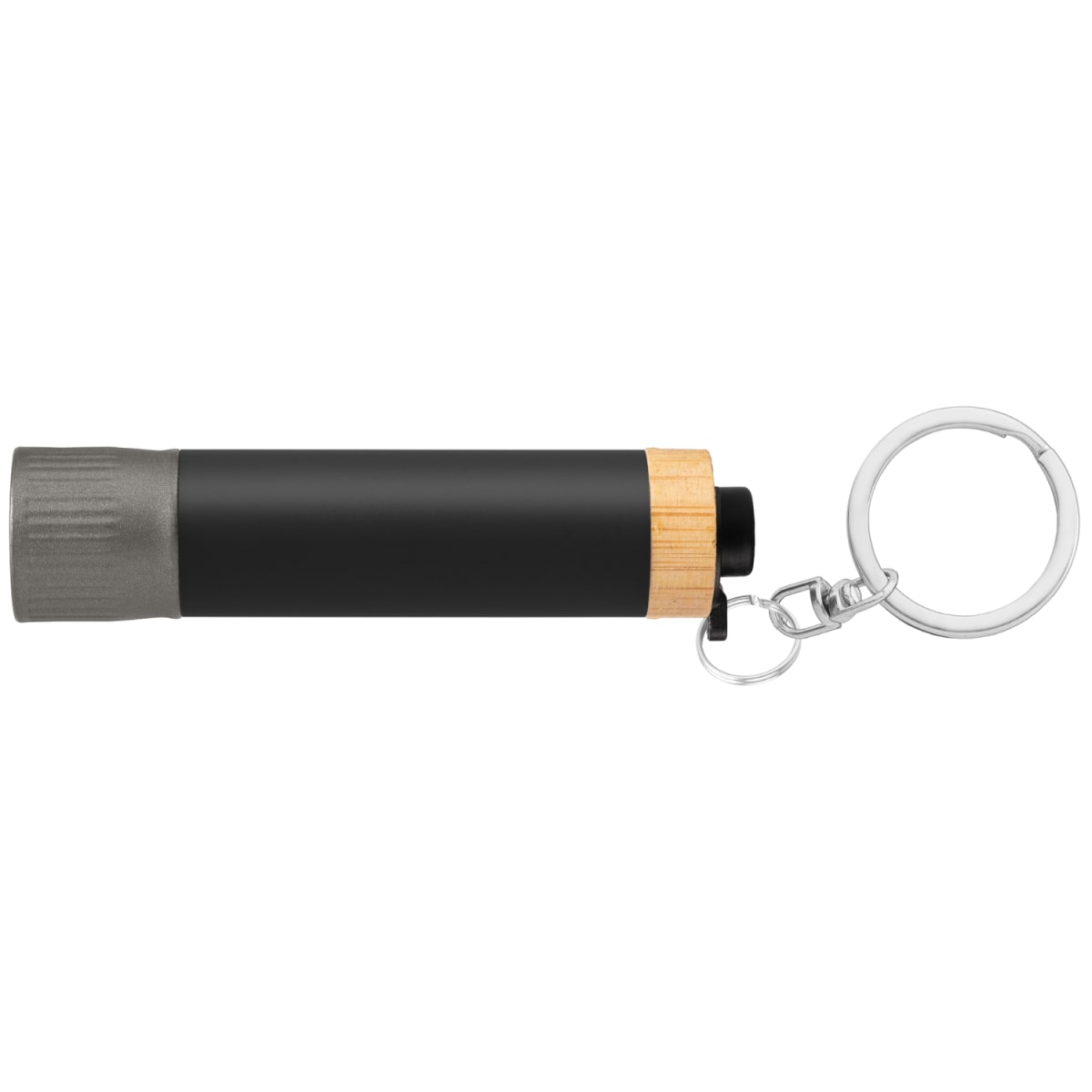 Branded Recycled Aluminium Keychain Torch in Black