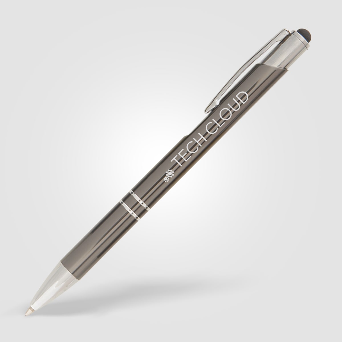 Branded Anodised Aluminium Pen with Top Stylus