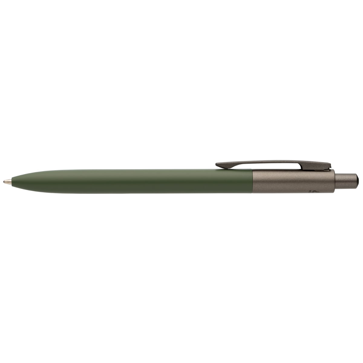 Branded Recycled Aluminium Pen with Gunmetal Trim in Forest Green