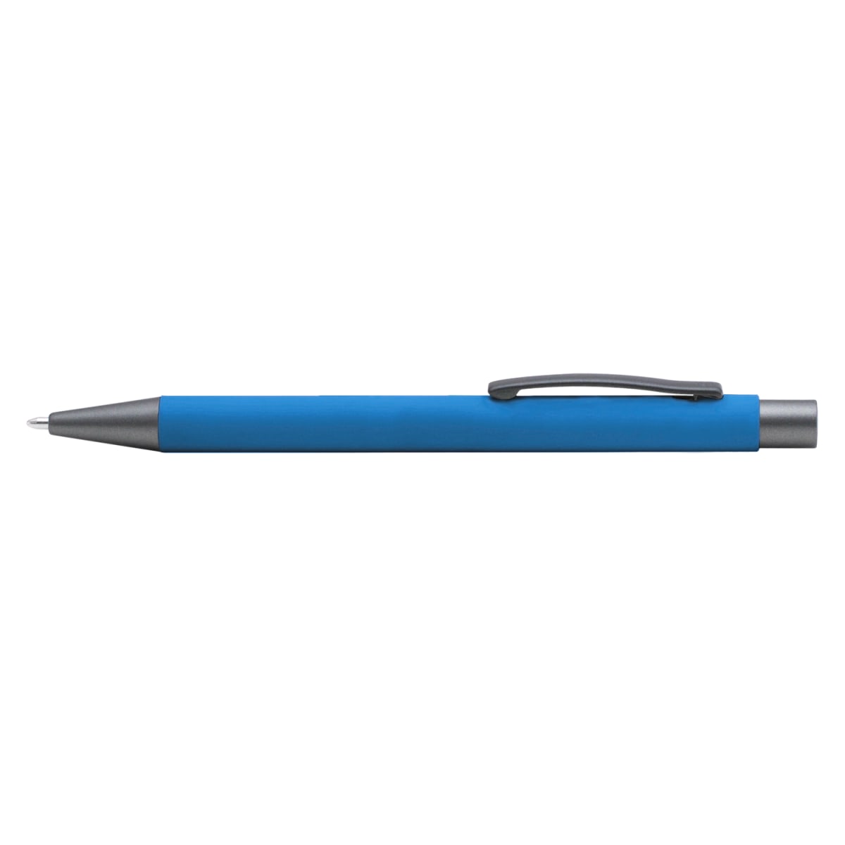 Branded Mirror-Finish Aluminium Soft-Touch Pen in Process Blue