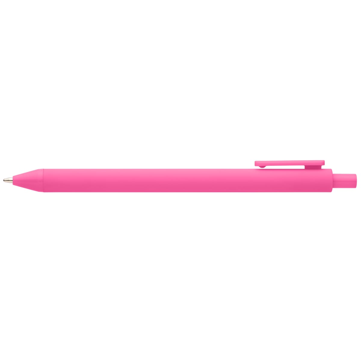Branded Recycled Plastic Soft Touch Retractable Pen in Pink