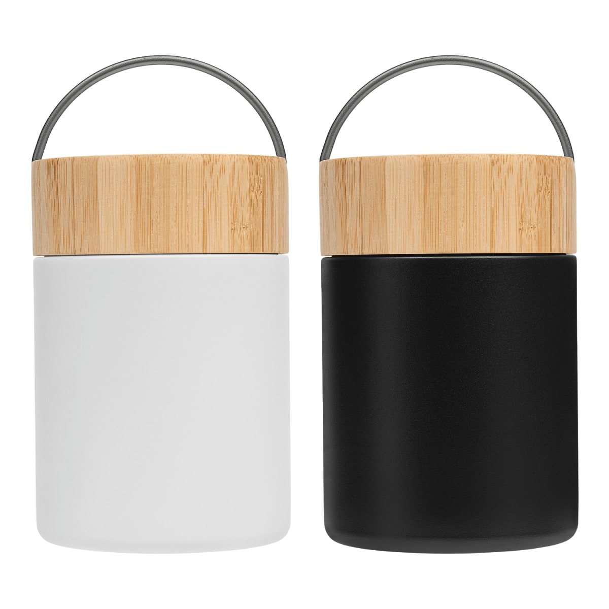 Branded 500 ml Recycled Steel Food Container with Bamboo Lid