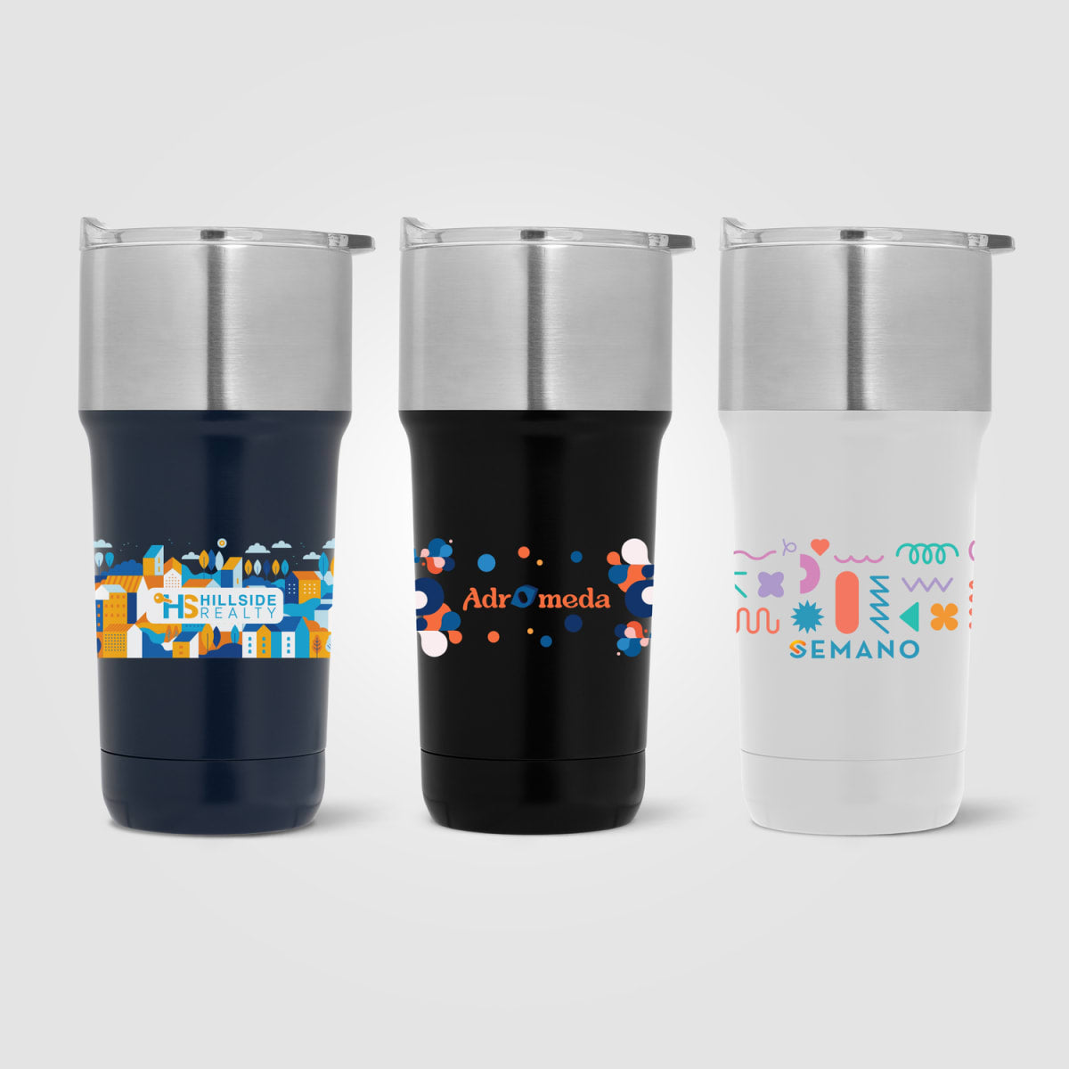 Branded Double Wall Steel Tumbler with Ceramic Lining 590ml