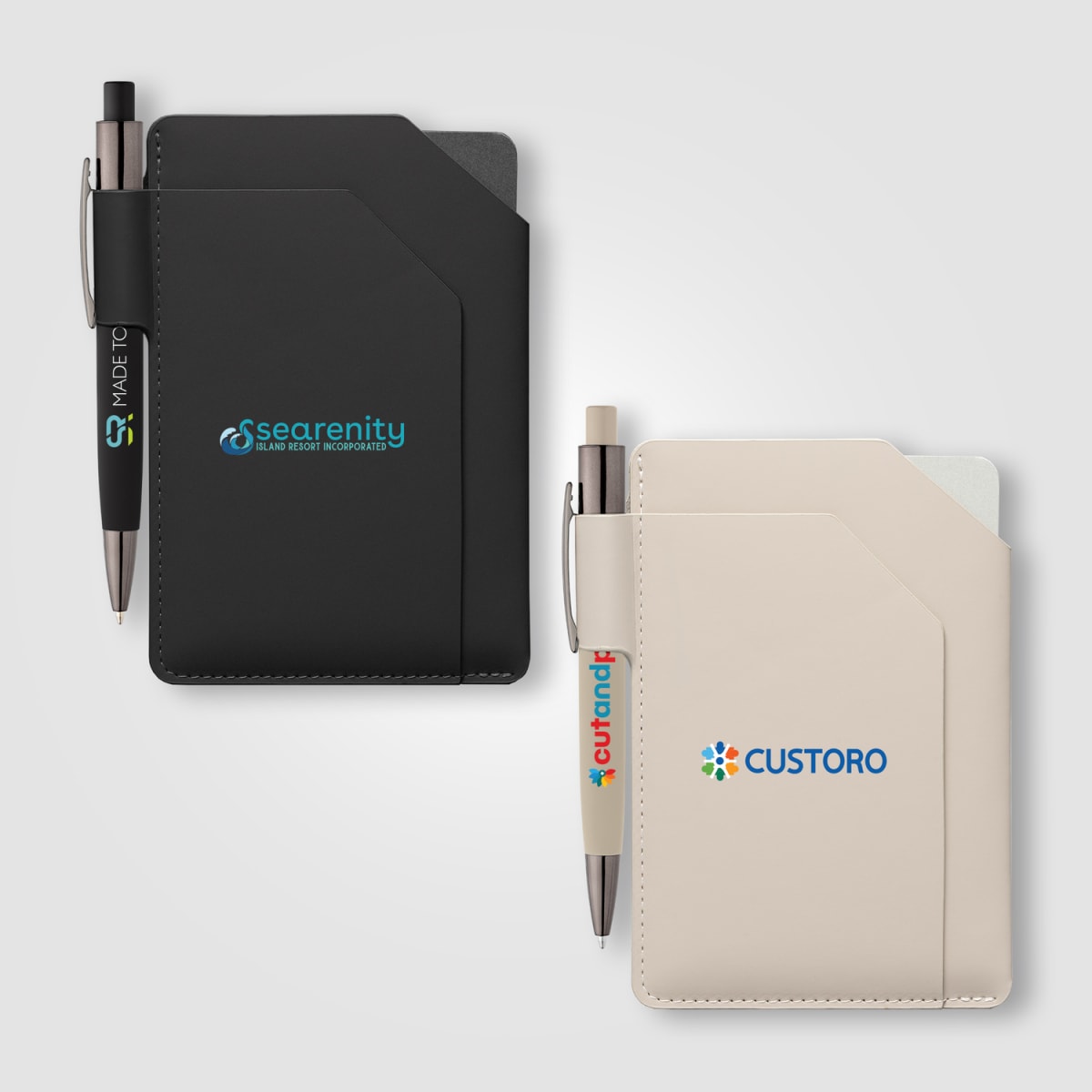 Branded PU Passport Holder and Pen Set