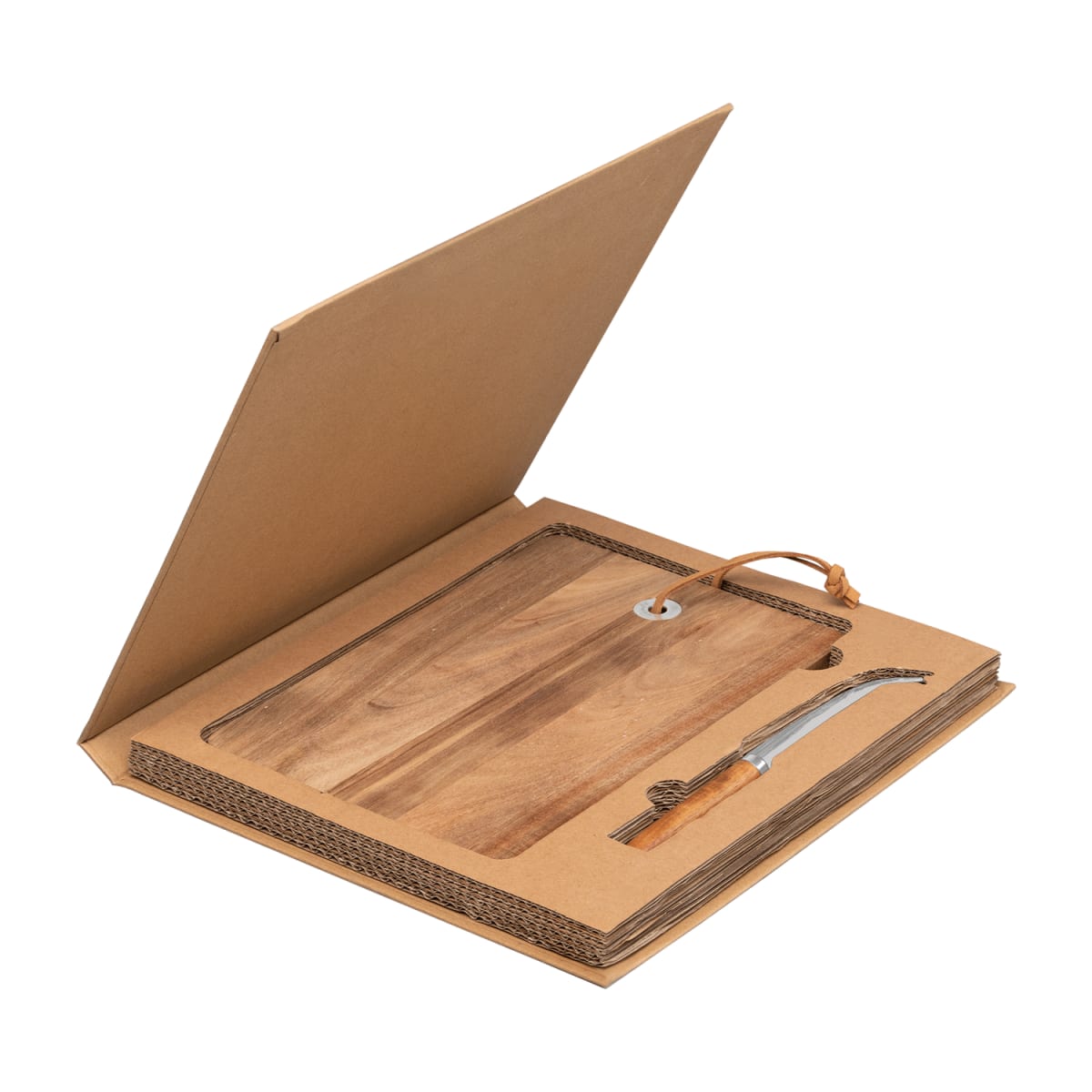 Branded FSC Acacia Wood Cheese Board and Knife Set