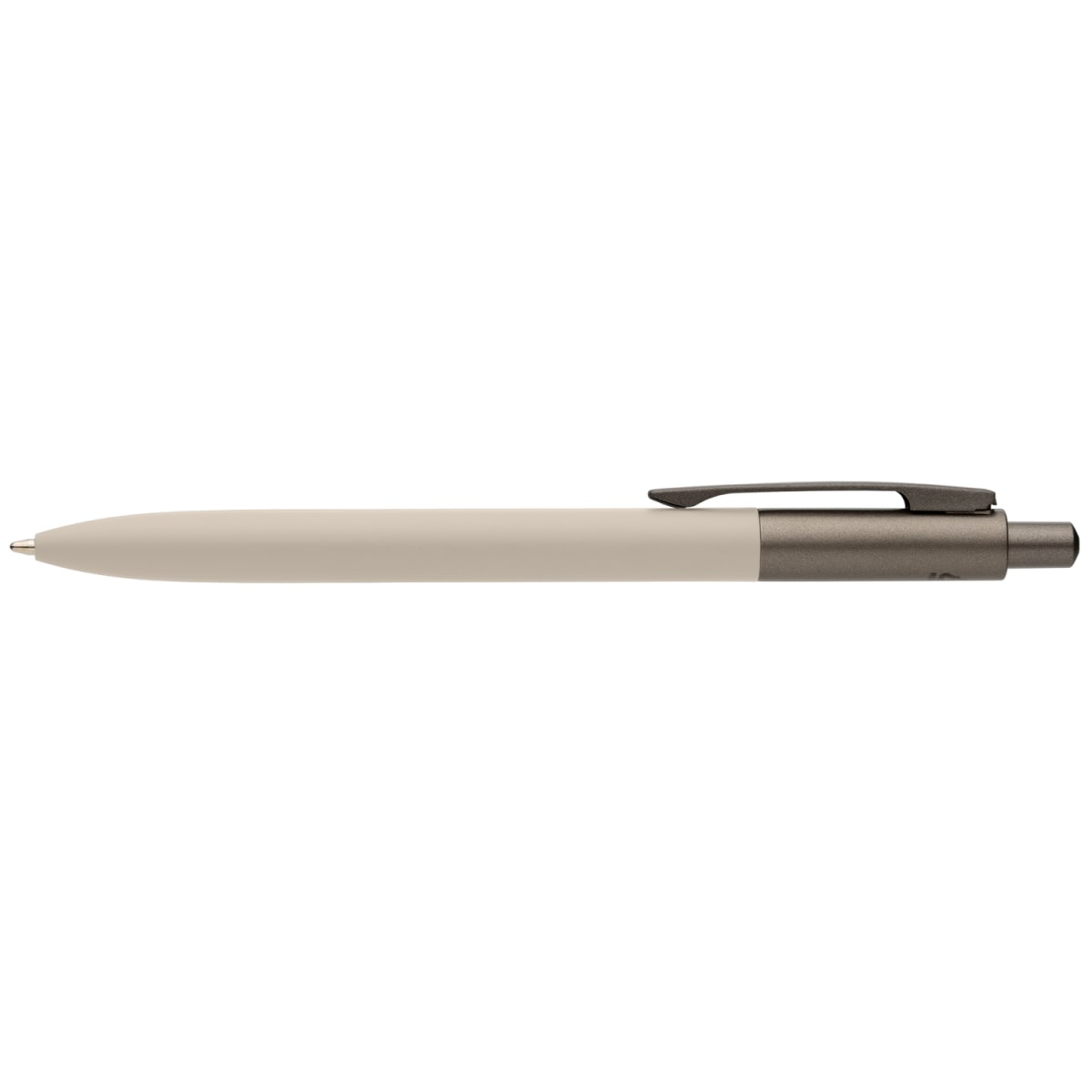 Branded Recycled Aluminium Pen with Gunmetal Trim in Dune