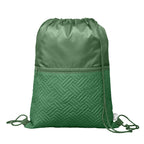 Branded Recycled Quilted Drawstring Bag 6L in Forest Green