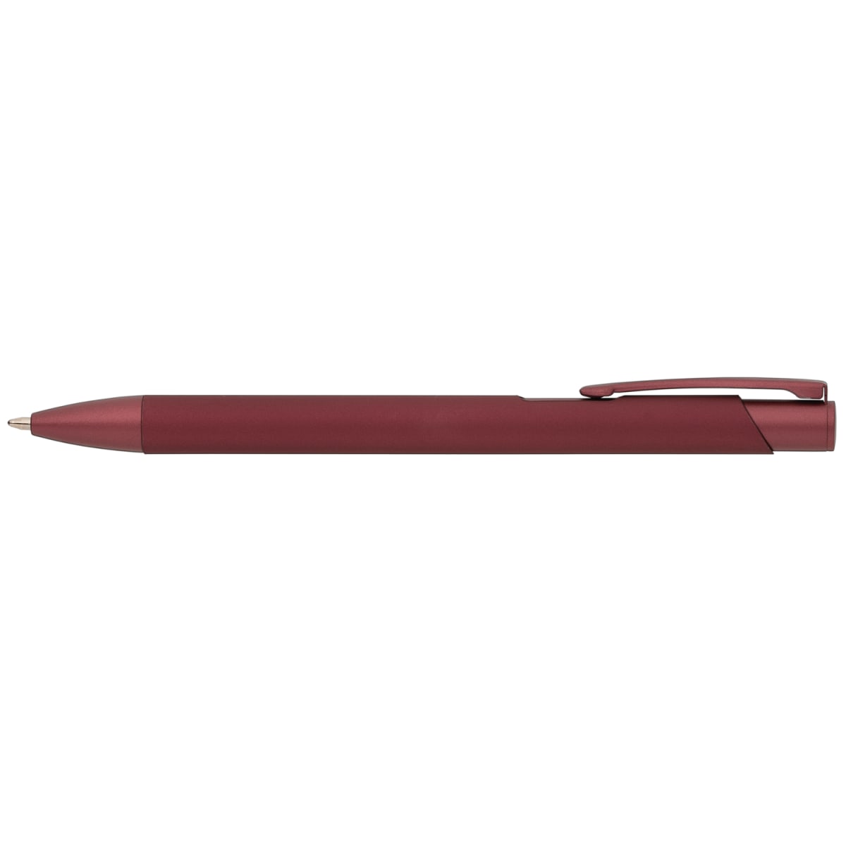Branded Satin Aluminium Monochrome Pen in Burgundy
