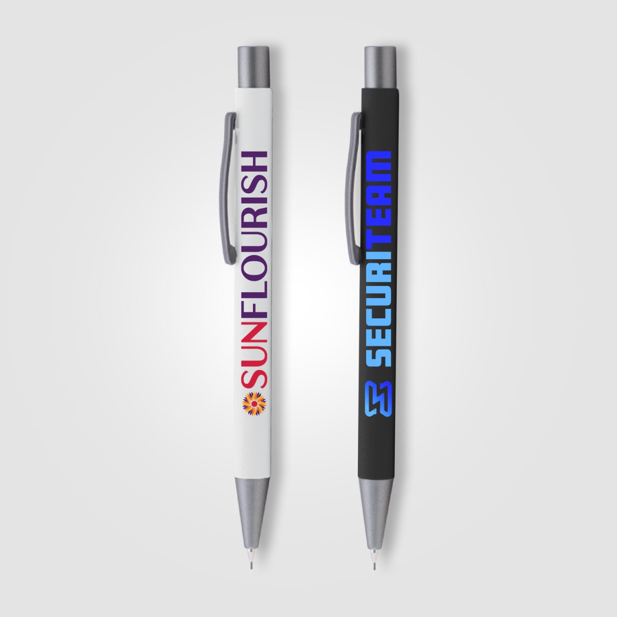 Branded Soft-Touch Mechanical Pencil with Gunmetal Trim