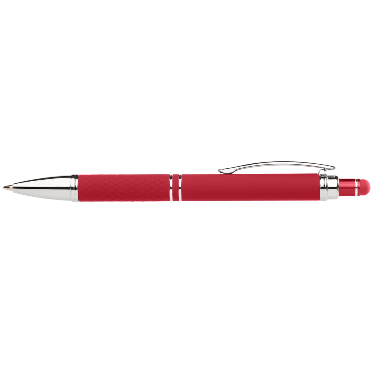 Branded Bright Soft Touch Stylus Gel Pen in Red