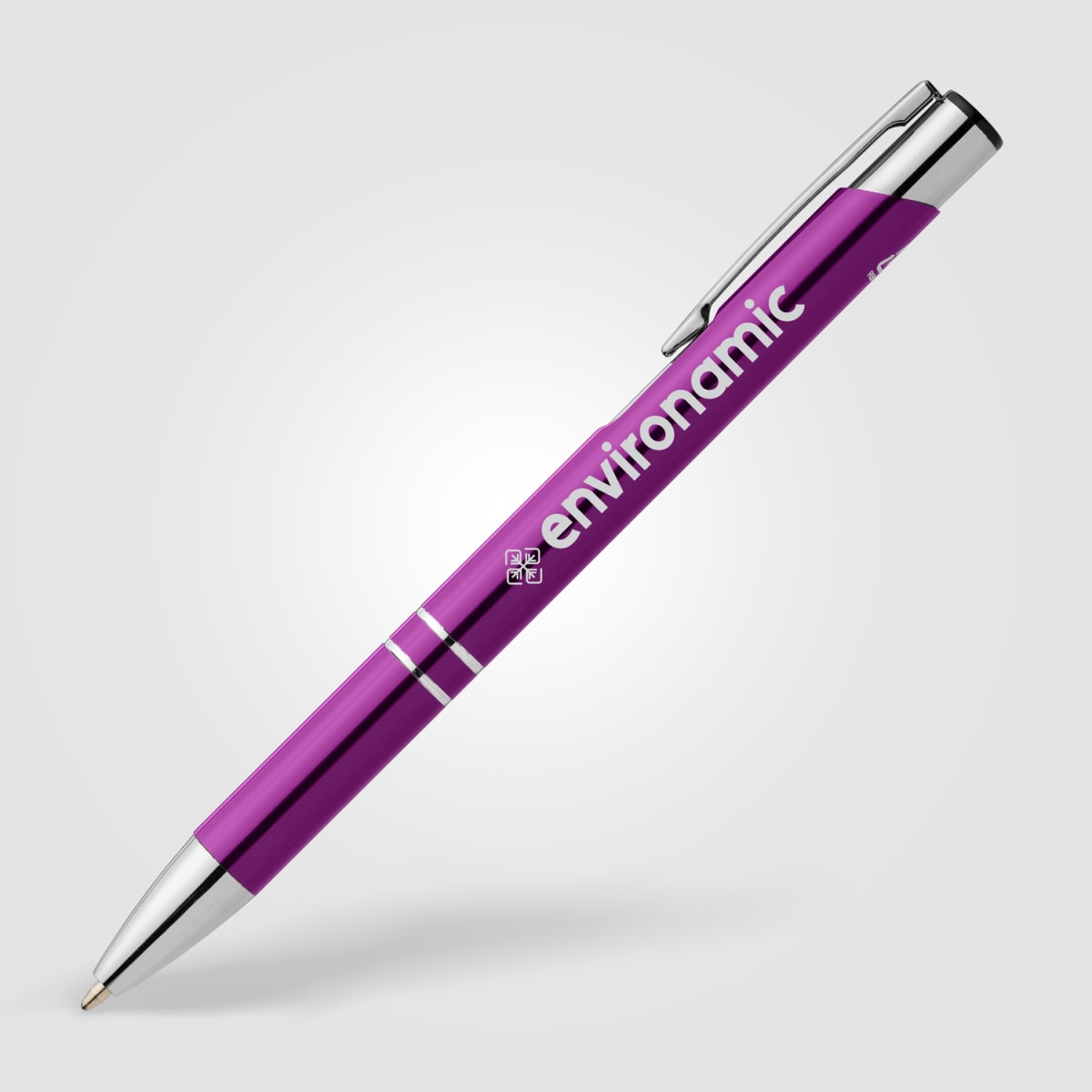 Branded Recycled Aluminium Retractable Pen with Chrome Trim