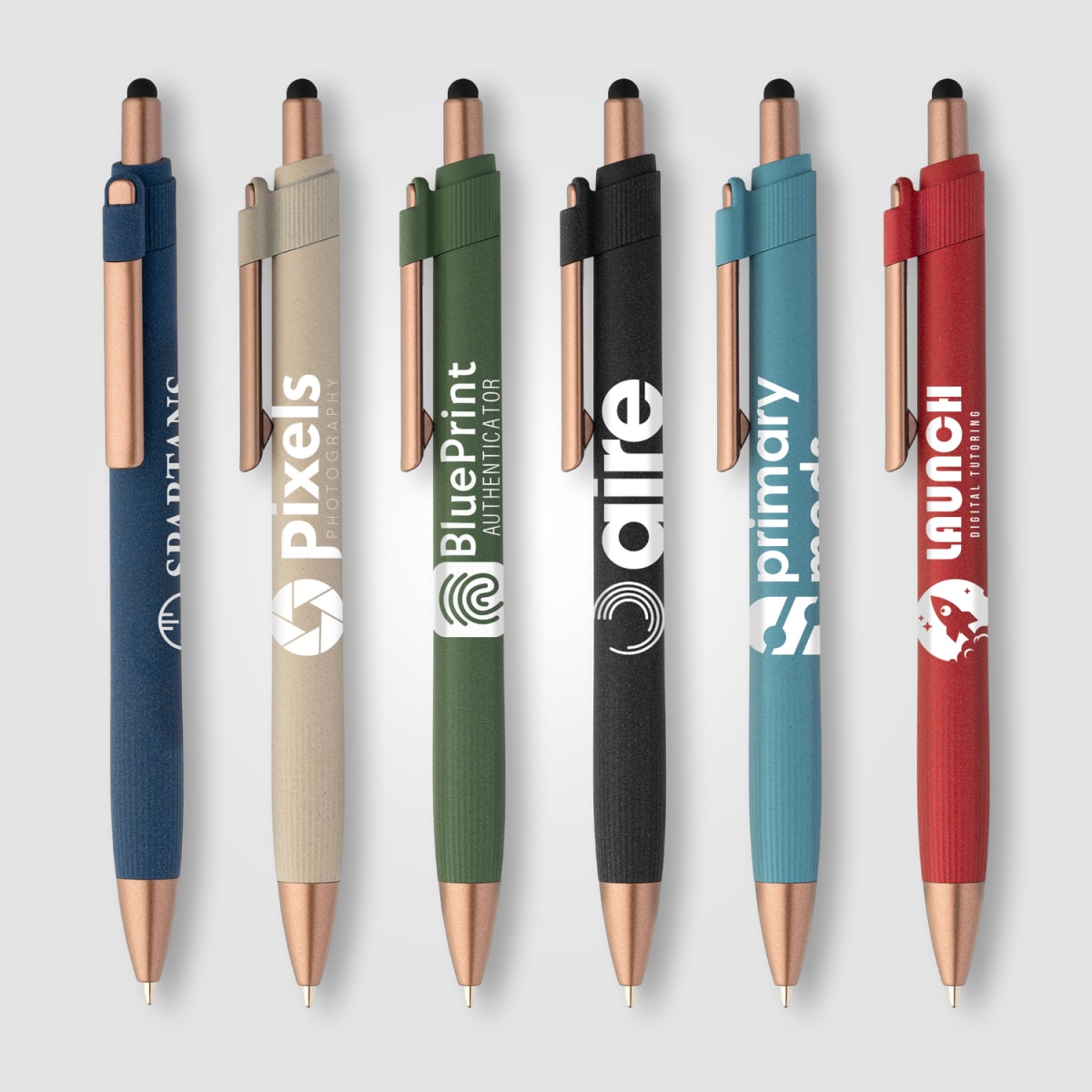 Branded Recycled Plastic Stylus Pen with Bronze Trim