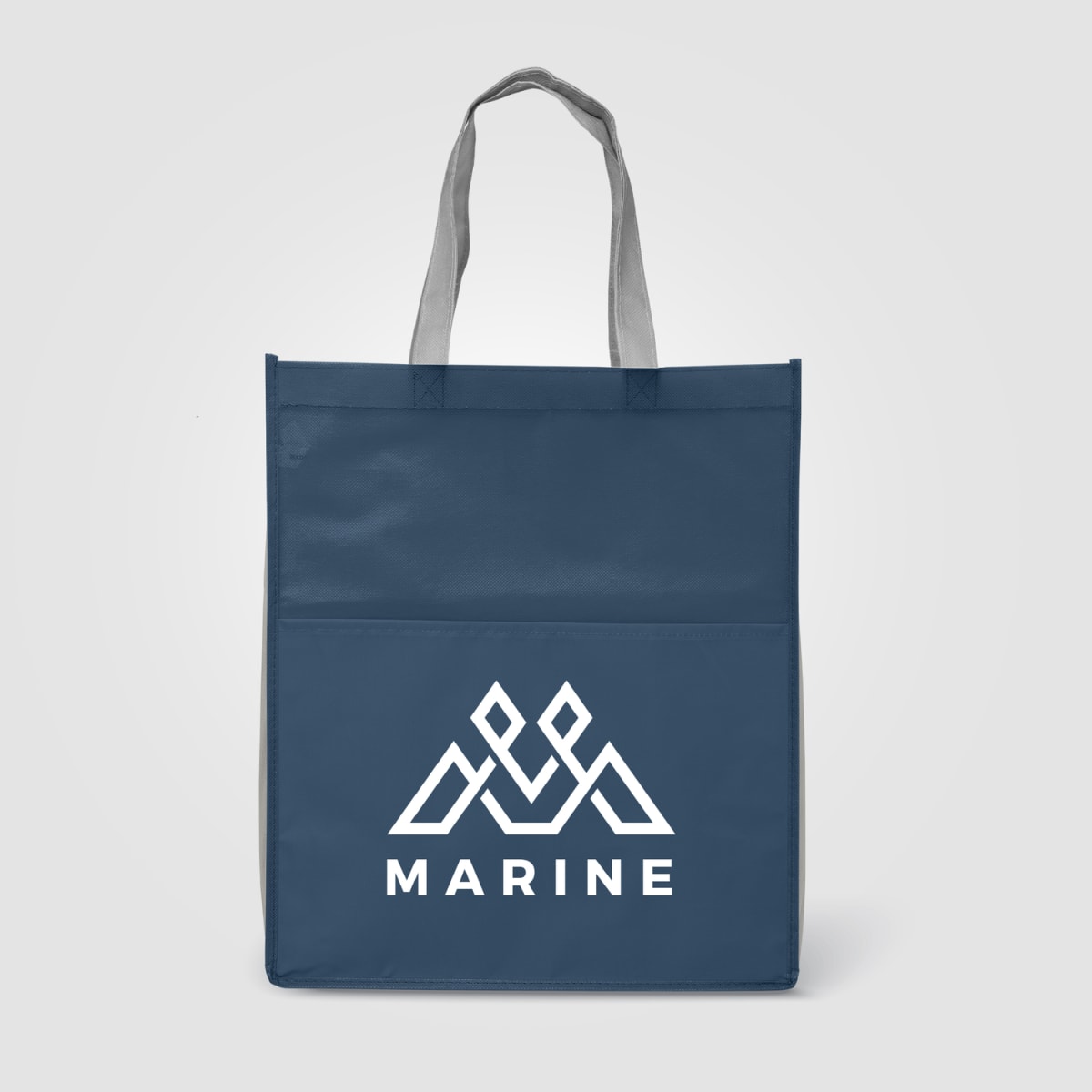 Branded Non-Woven rPET Shopper Tote with Front Pocket
