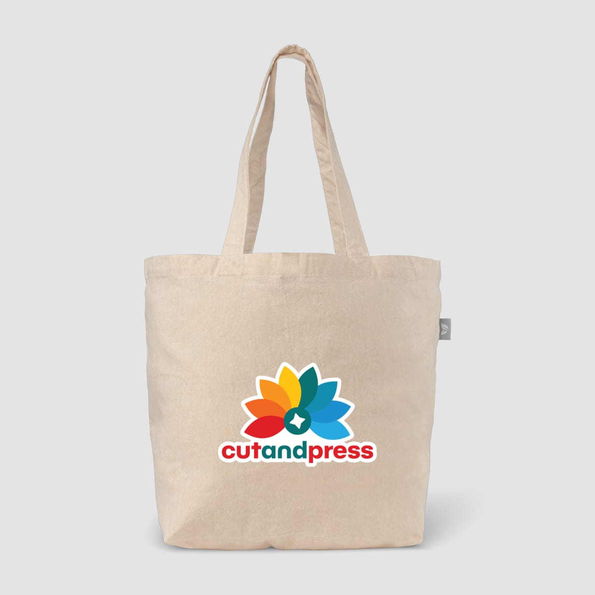 Branded Recycled Cotton Blend Shopper Tote Bag