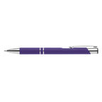 Branded Soft-Touch Aluminium Pen with Jumbo Refill in Dark Purple