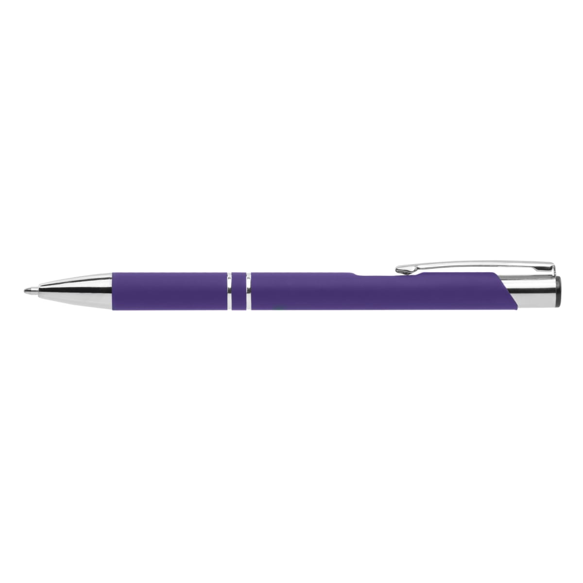 Branded Soft-Touch Aluminium Pen with Jumbo Refill in Dark Purple