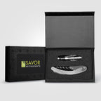 Branded Steel and Silicone 2-Piece Wine Set with Gift Box