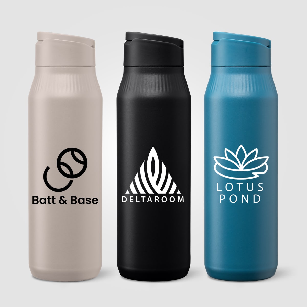 Branded Recycled Steel Bottle with Phone Holder Lid 750ml