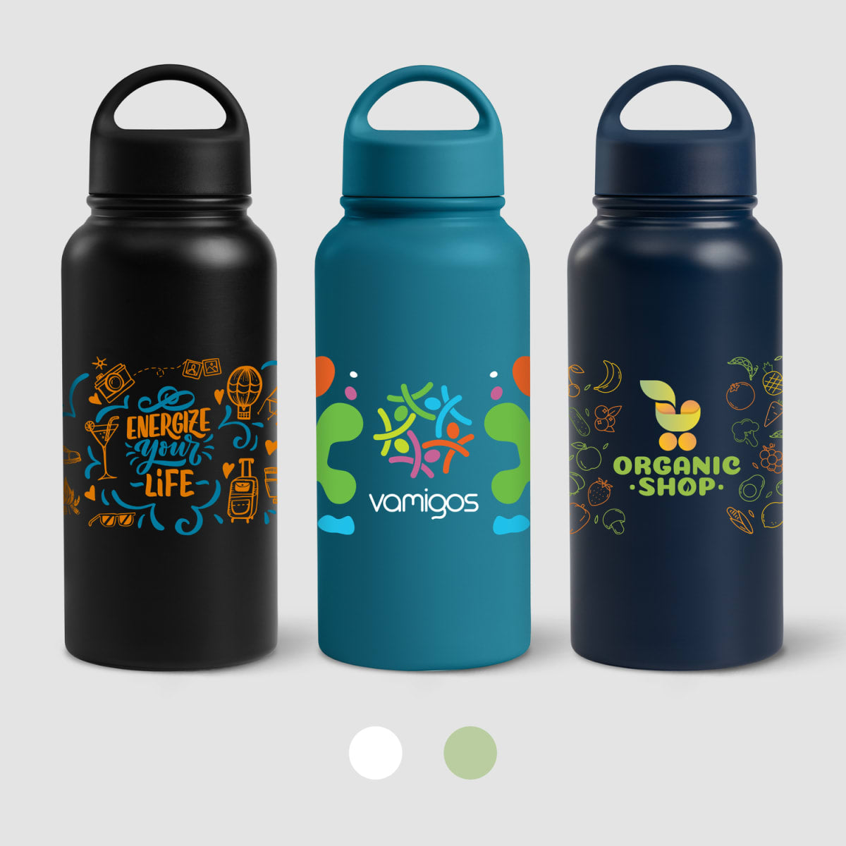 Branded 915ml Insulated Stainless Steel Bottle with Handle