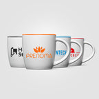 Branded 355ml Ceramic Mug with Matte Exterior, Colour Interior