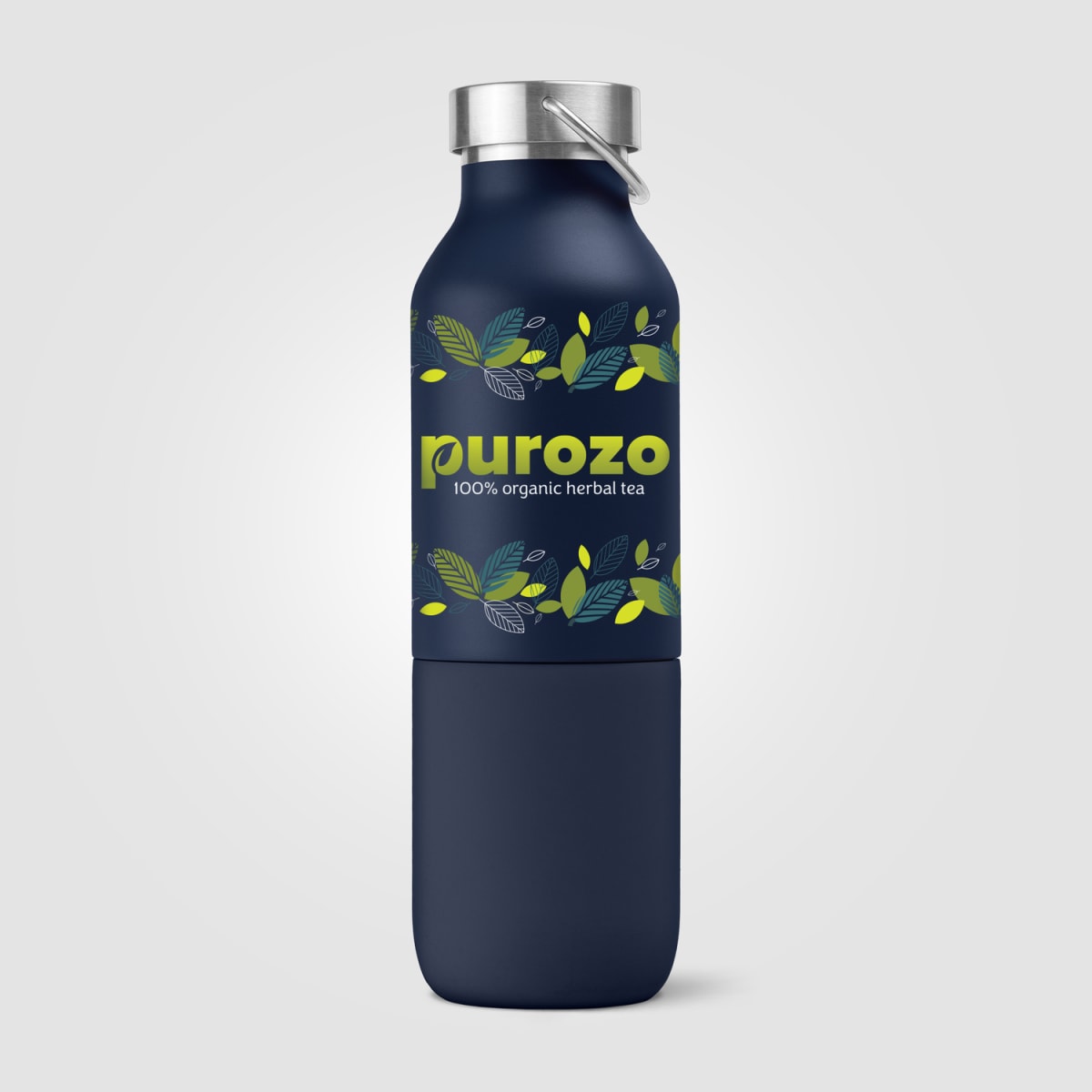 Branded 2-in-1 Recycled Steel Bottle with Tumbler - 590ml
