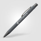 Branded Recycled Aluminium Soft-Touch Ballpoint Pen in Gray