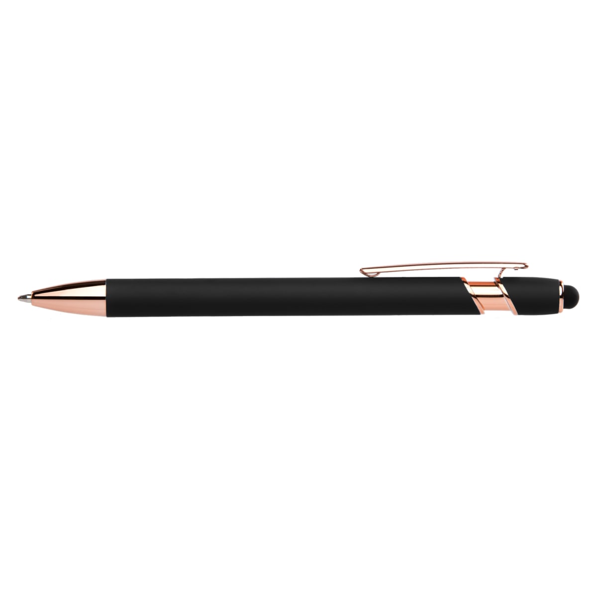 Branded Rose Gold Trim Metal Pen with Stylus