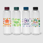Branded Borosilicate Glass Bottle with Steel Lid - 620ml