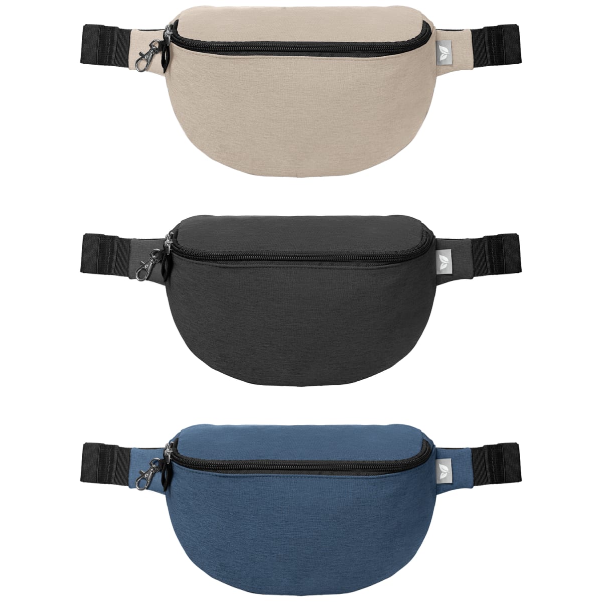 Branded Recycled Anti-Theft Waist Bag with Hook Zip