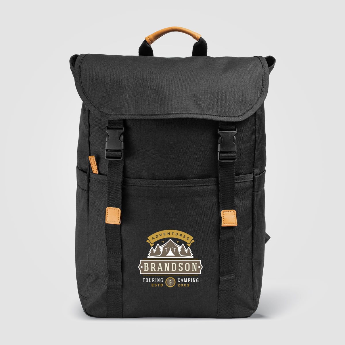 Branded rPET Laptop Backpack with Trolley Strap