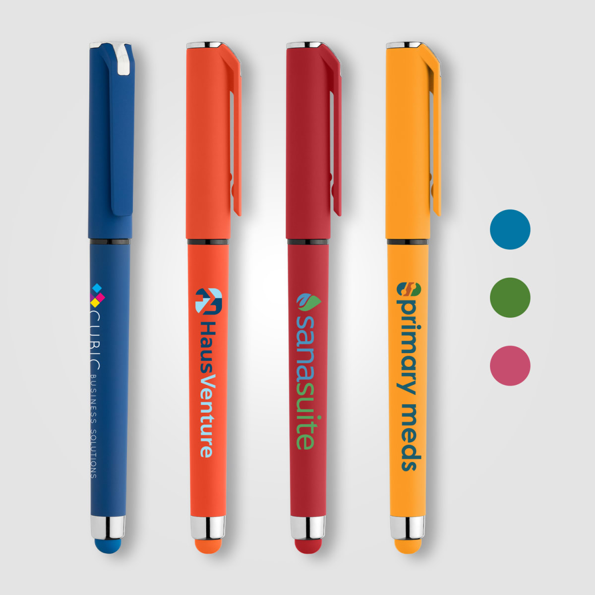 Branded Recycled ABS Gel Pen with Rubber Grip