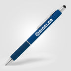 Branded Retractable Gel Pen with Stylus and Chrome Trim