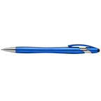 Branded Metallic Stylus Pen with Chrome Accents in Blue