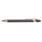 Branded Rose Gold Executive Pen with Stylus in Taupe