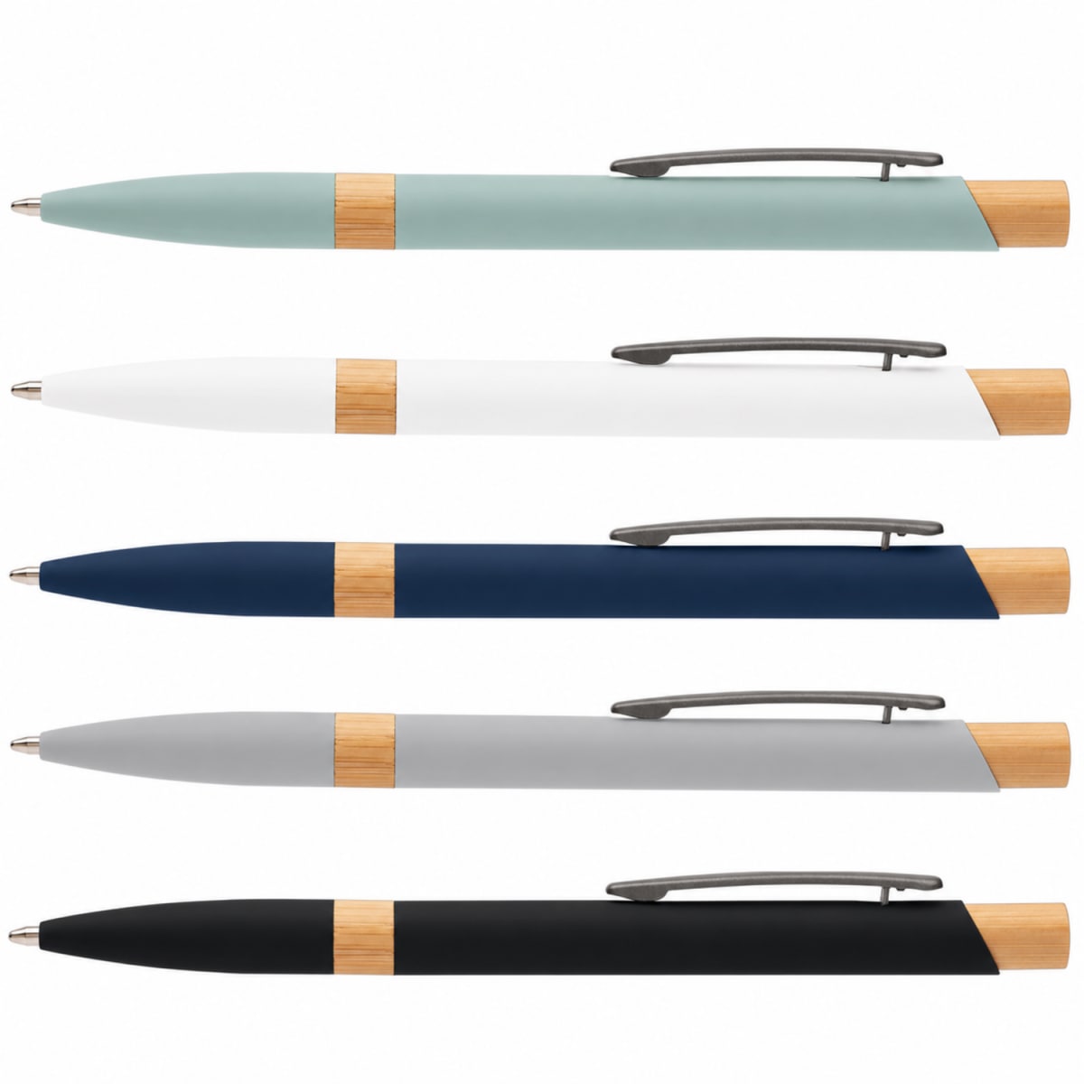 Branded Recycled Aluminium Pen with Bamboo Trim