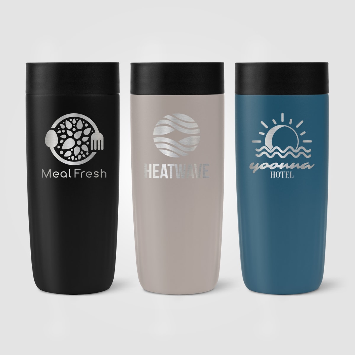 Branded Recycled Stainless Steel Tumbler with Press Lid 385ml