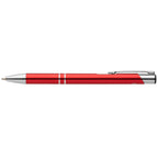 Branded Recycled Aluminium Retractable Pen with Chrome Trim in Red