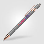 Branded Rose Gold Trim Metallic Pen with Stylus