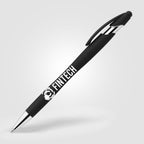 Branded Soft Rubber Coated Stylus Pen with Chrome Trim