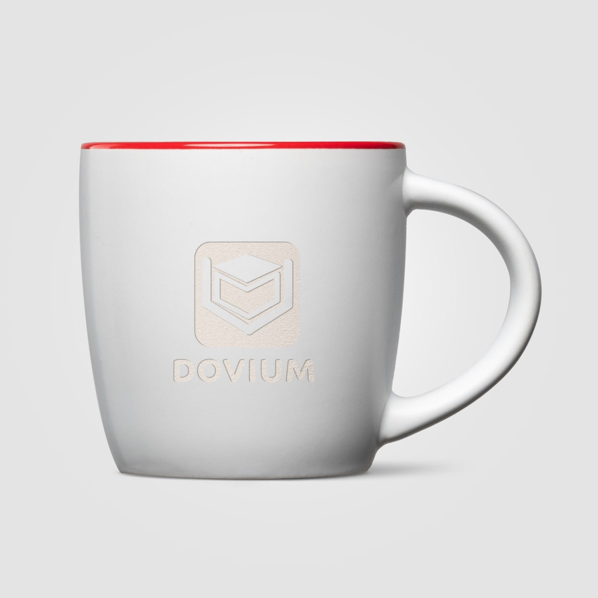 Branded 355ml Ceramic Mug with Matte Exterior, Colour Interior
