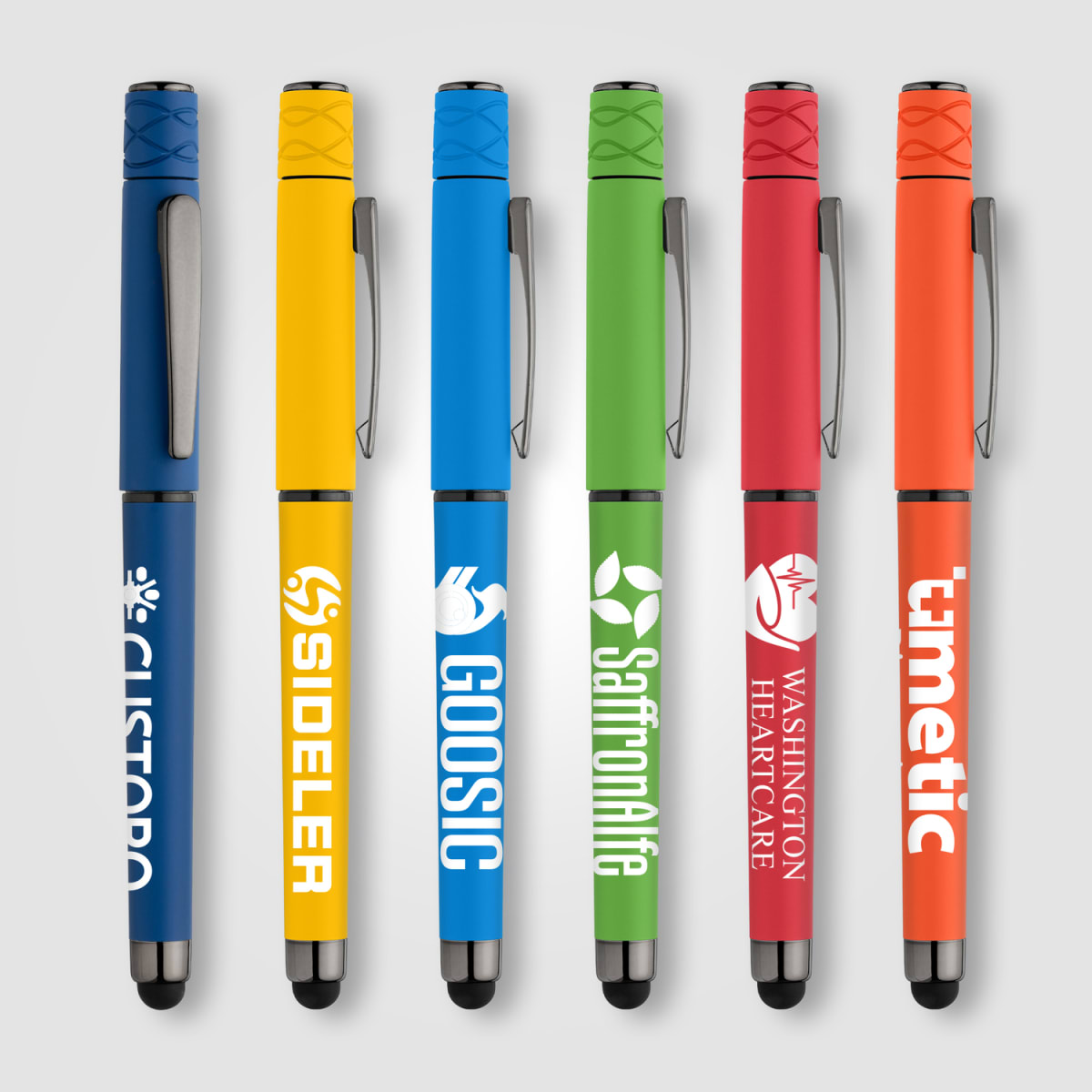 Branded Recycled Plastic Fidget Spinner Gel Pen with Stylus