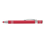 Branded Soft Touch Metal Stylus Pen with Blue or Black Ink in Red