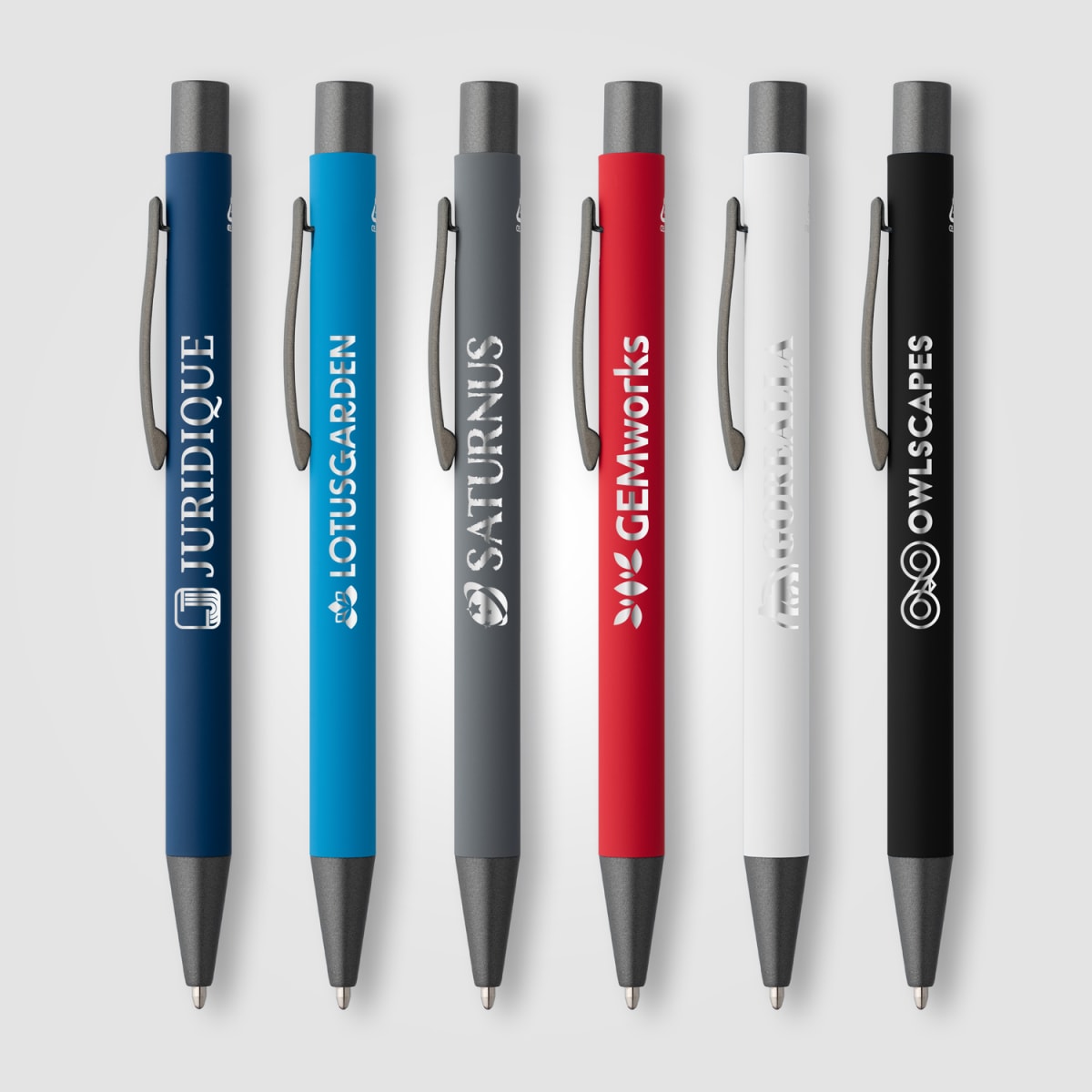 Branded Recycled Aluminium Soft-Touch Ballpoint Pen