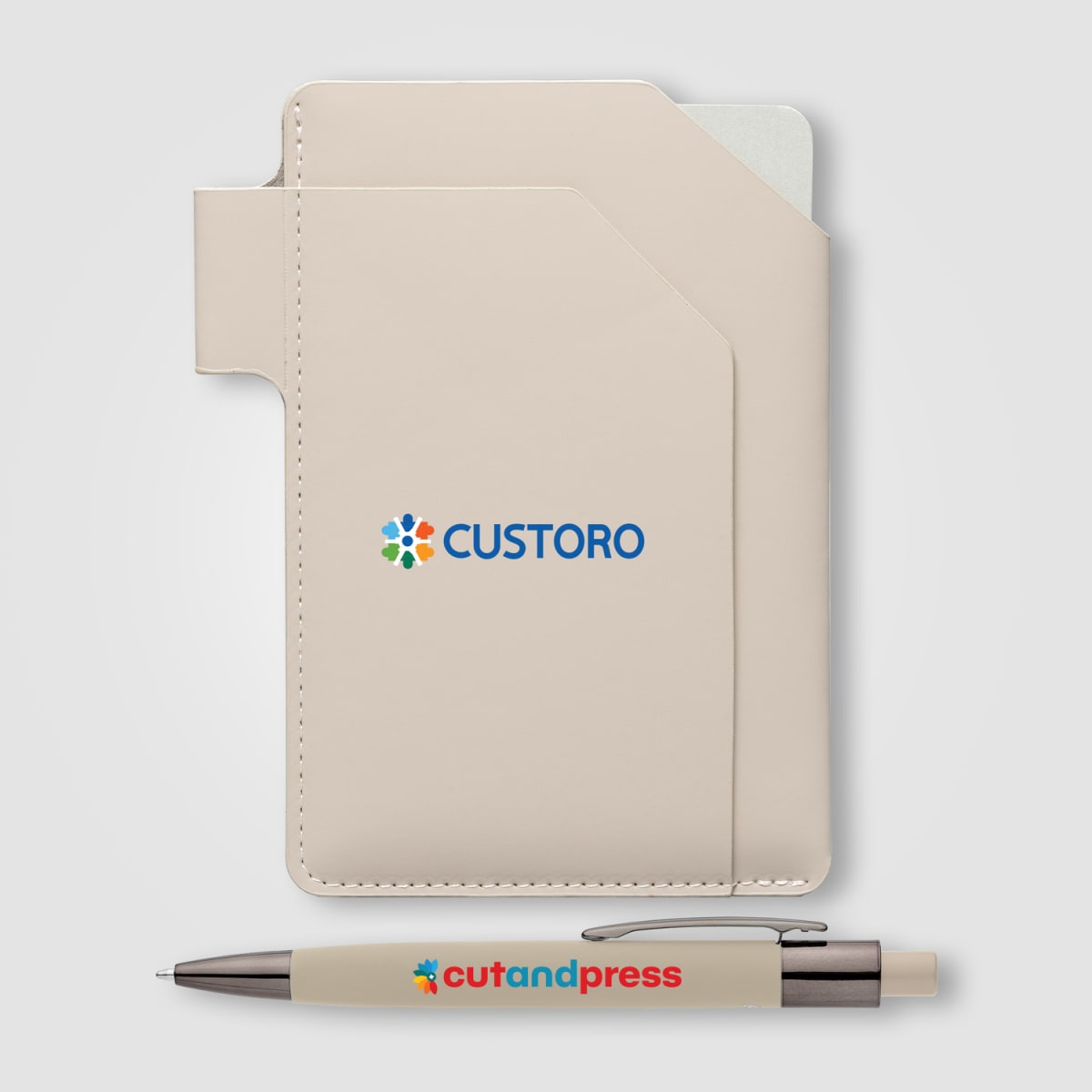 Branded PU Passport Holder and Pen Set