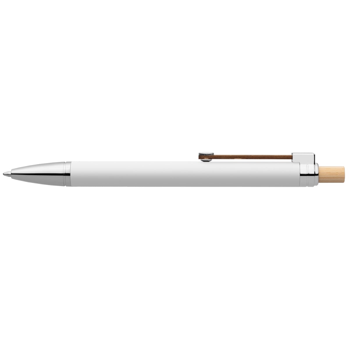 Branded Recycled Aluminium Soft Touch Pen with Bamboo Accents