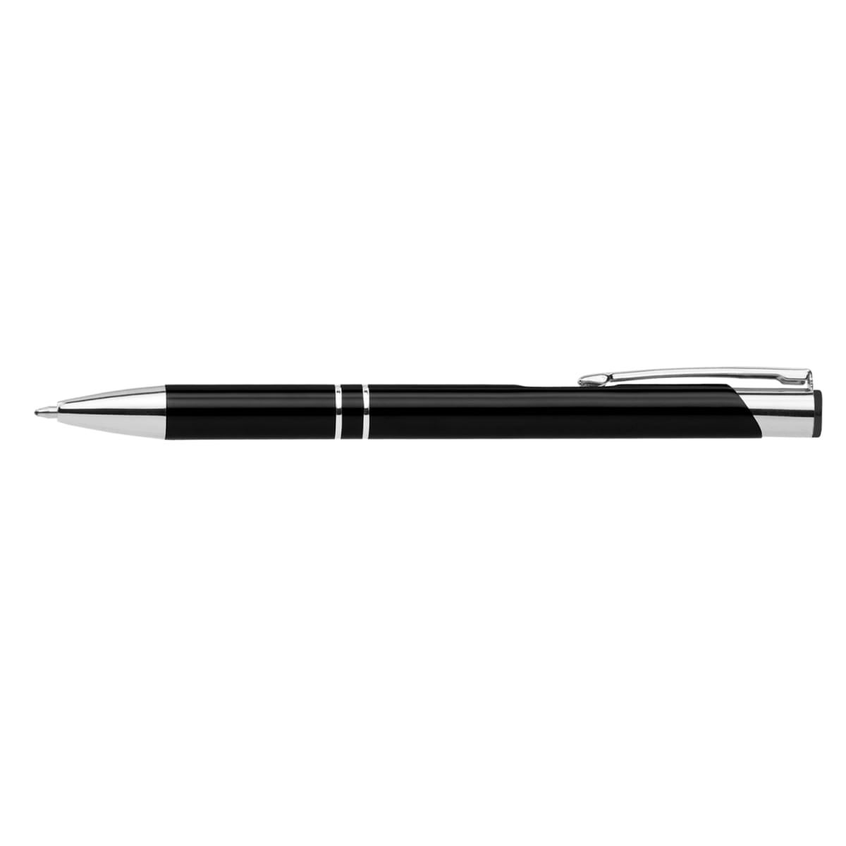 Branded Anodised Aluminium Slim Pen in Black