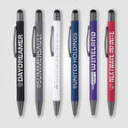 Branded Retractable Gunmetal Trim Stylus Pen
