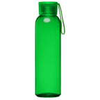 Branded Painted Glass Bottle with Silicone Strap in Green